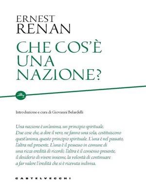 cover image of Che cos'è una nazione?